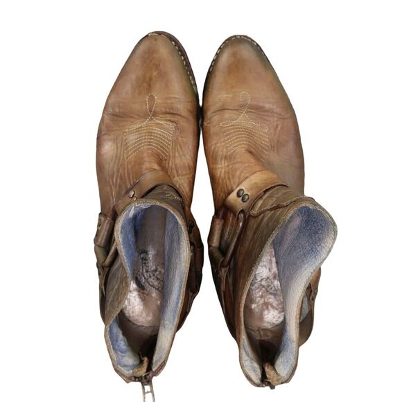 Freebird Boots Womens 10 Western Harness Zip Biker Distressed Leather FB-PLDIP - Picture 9 of 16